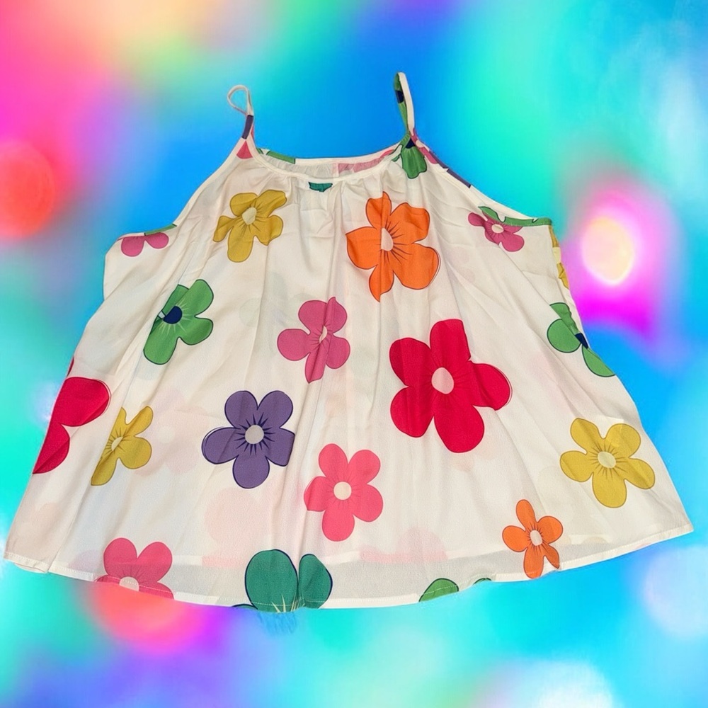 SHEIN Bright Flowered Tank Top (2XL) NEW